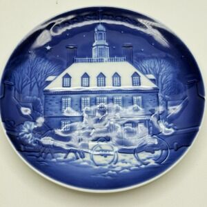 Bing & Grondahl Christmas In America Plate 1986 Williamsburg‎ With Box